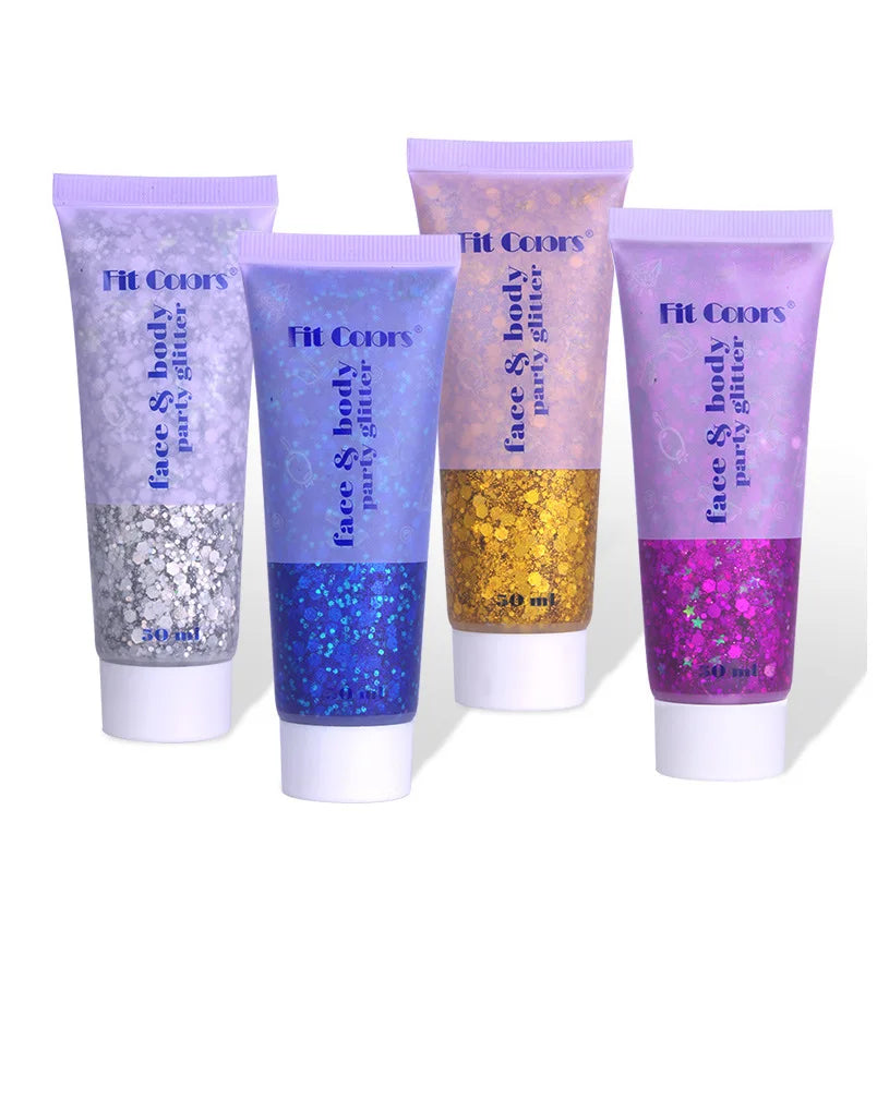 20 Colors Body Glitter Gel Mermaid's Scale Chunky Glitter Sequins Gel  for Face Body Hair Nail Christmas and Party