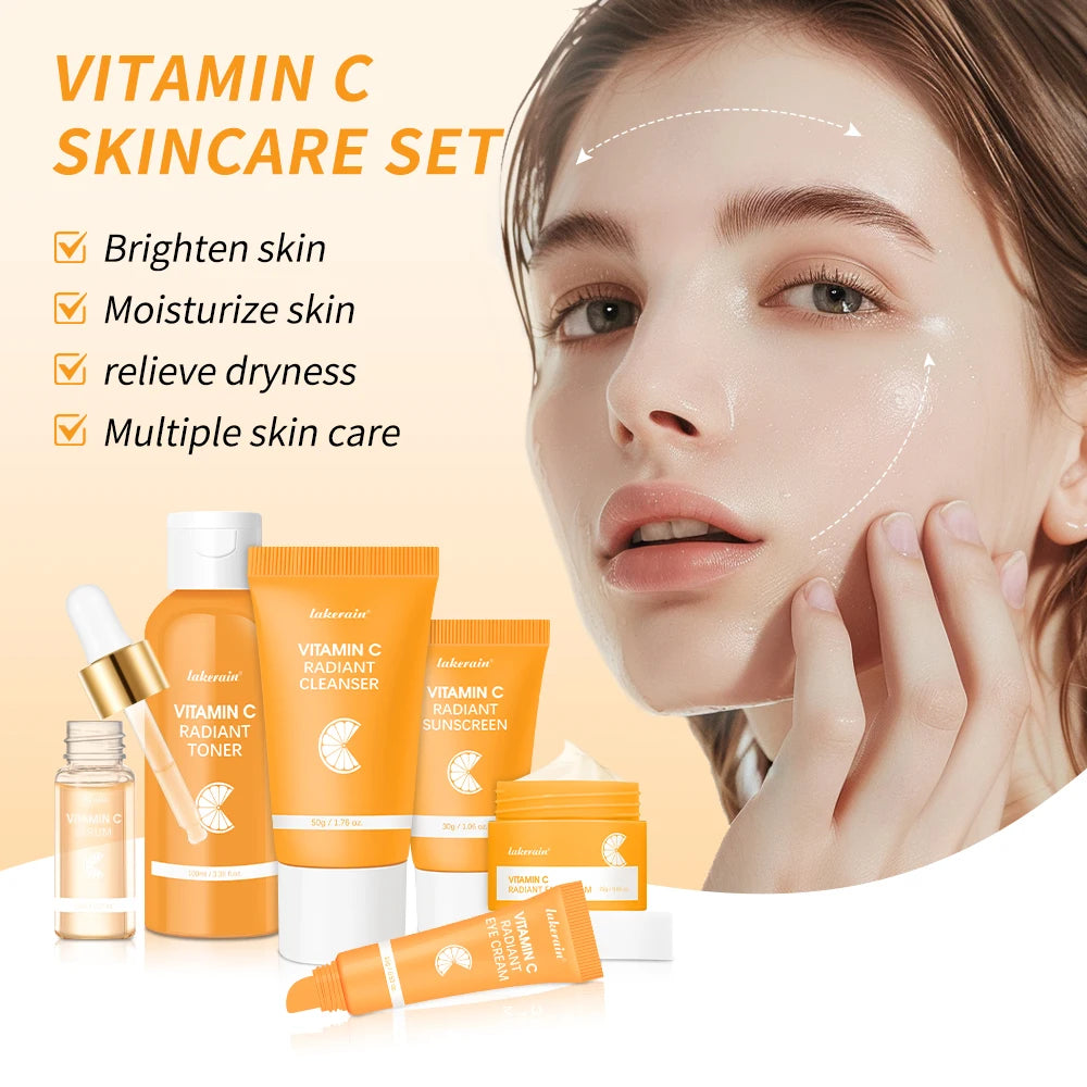 Lakerain Vitamin C Skincare Set the individual products in the set