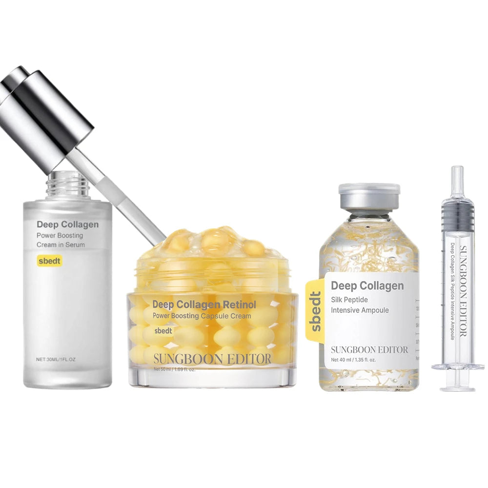 Korean Skin Care Kit - Deep Collagen Silk Peptide Ampoule