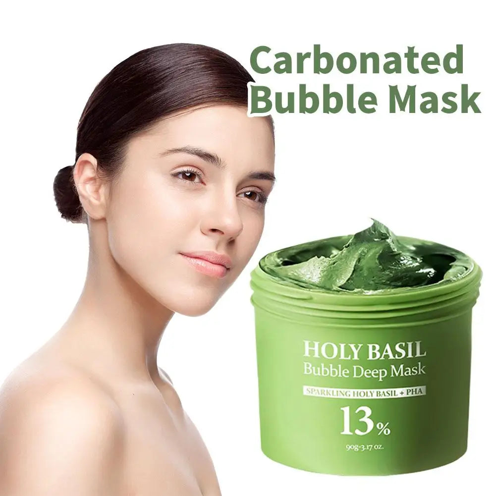 Carbonic Acid Holy Basil Bubble Mask Pore & Blackhead Care packaging and size detail