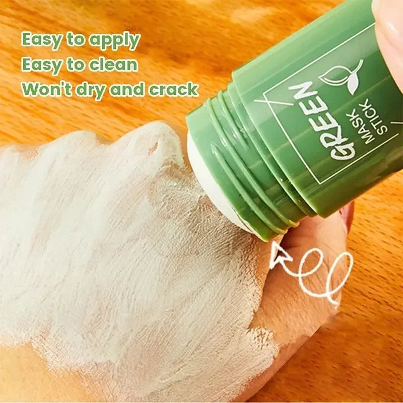Green Tea Clay Mask Stick Deep Cleansing Oil Control how-to-use steps