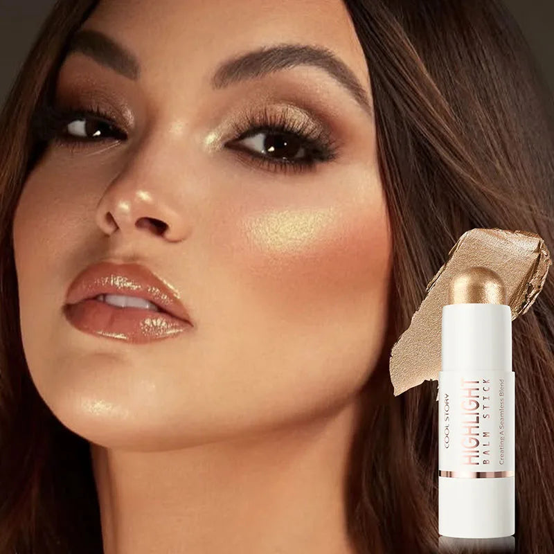 Face Contour Bronzer Stick Face Brighten Highlighter Bar Shimmer Highlighter Blush Stick Nose Shadow Pen Makeup Tool Cosmetics
