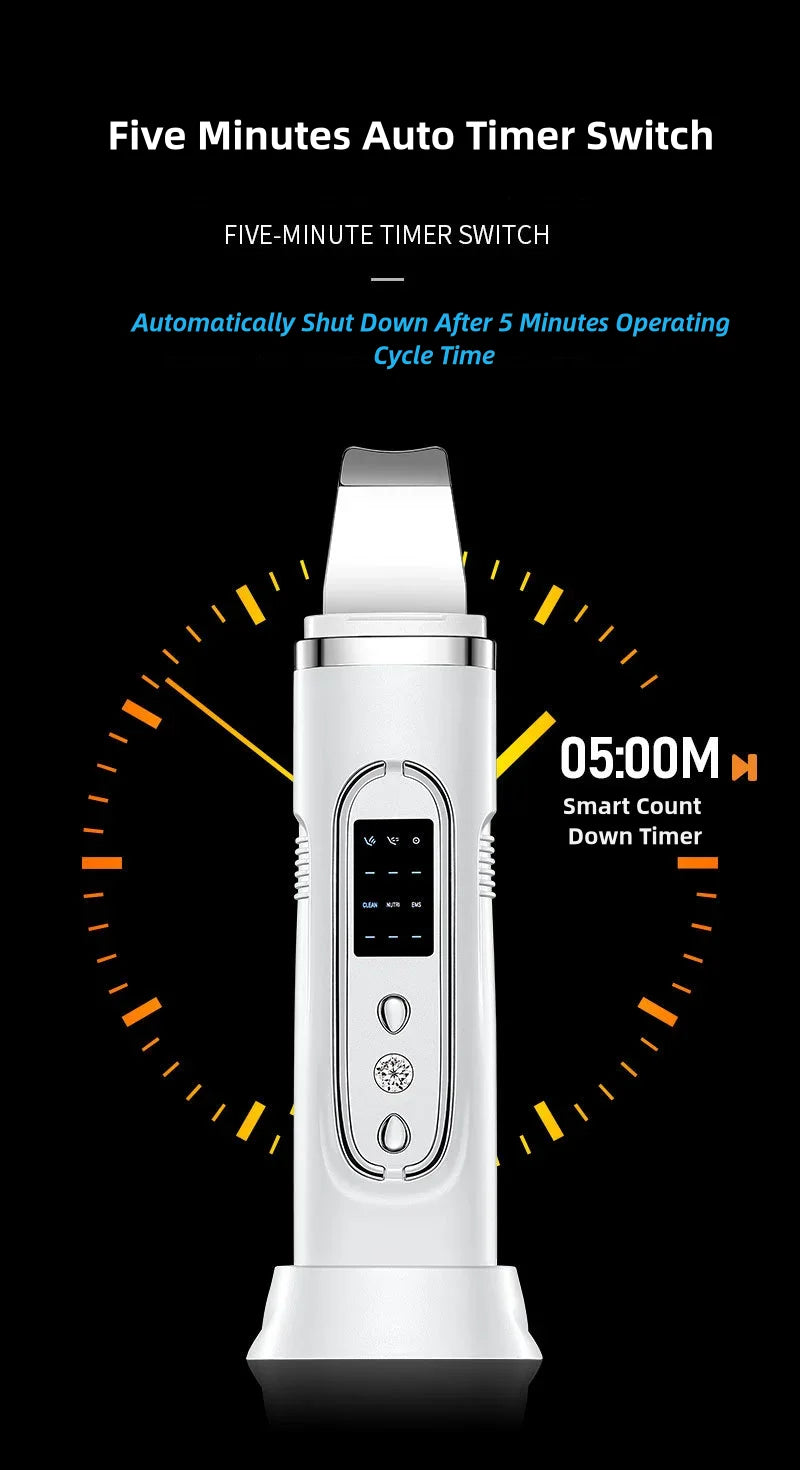 Ultrasonic Skin Scrubber Deep Cleansing Device Tool