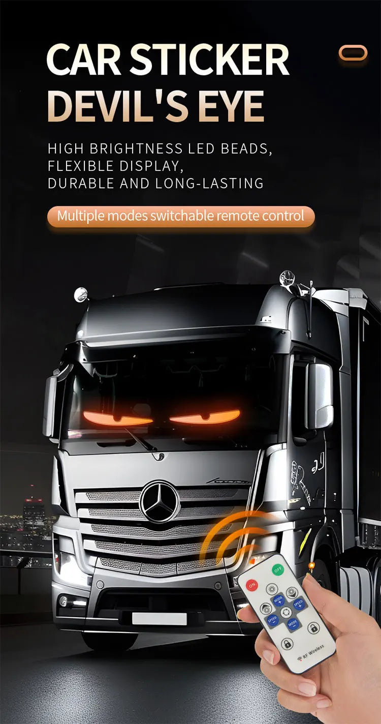New APP LED Truck Car Devil Eye Light For Board Windshield Remote Music Control Custom Text Pattern Lighting 12V 24V Display