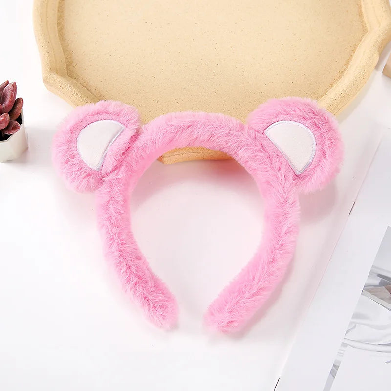 Cartoon Cute Headband New Plush Big Eyes Headband Women's Face Wash Headband Children's Headwear