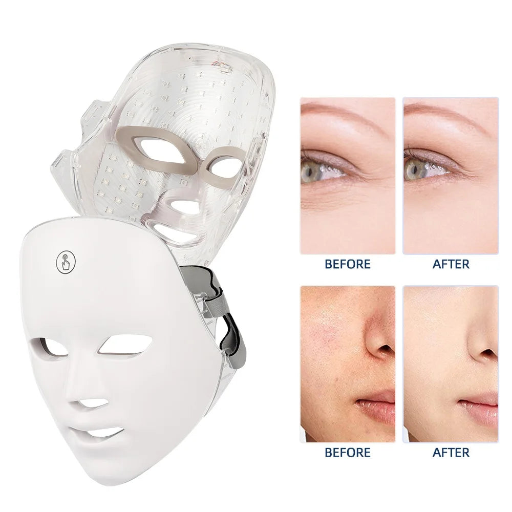 Rechargeable 7-Color LED Face Mask At-Home Light Therapy No Box variant