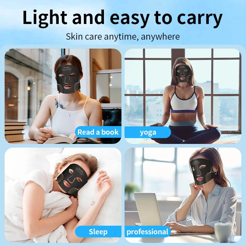 7-Color LED Face & Neck Mask Wireless Red Light Therapy front view of the device