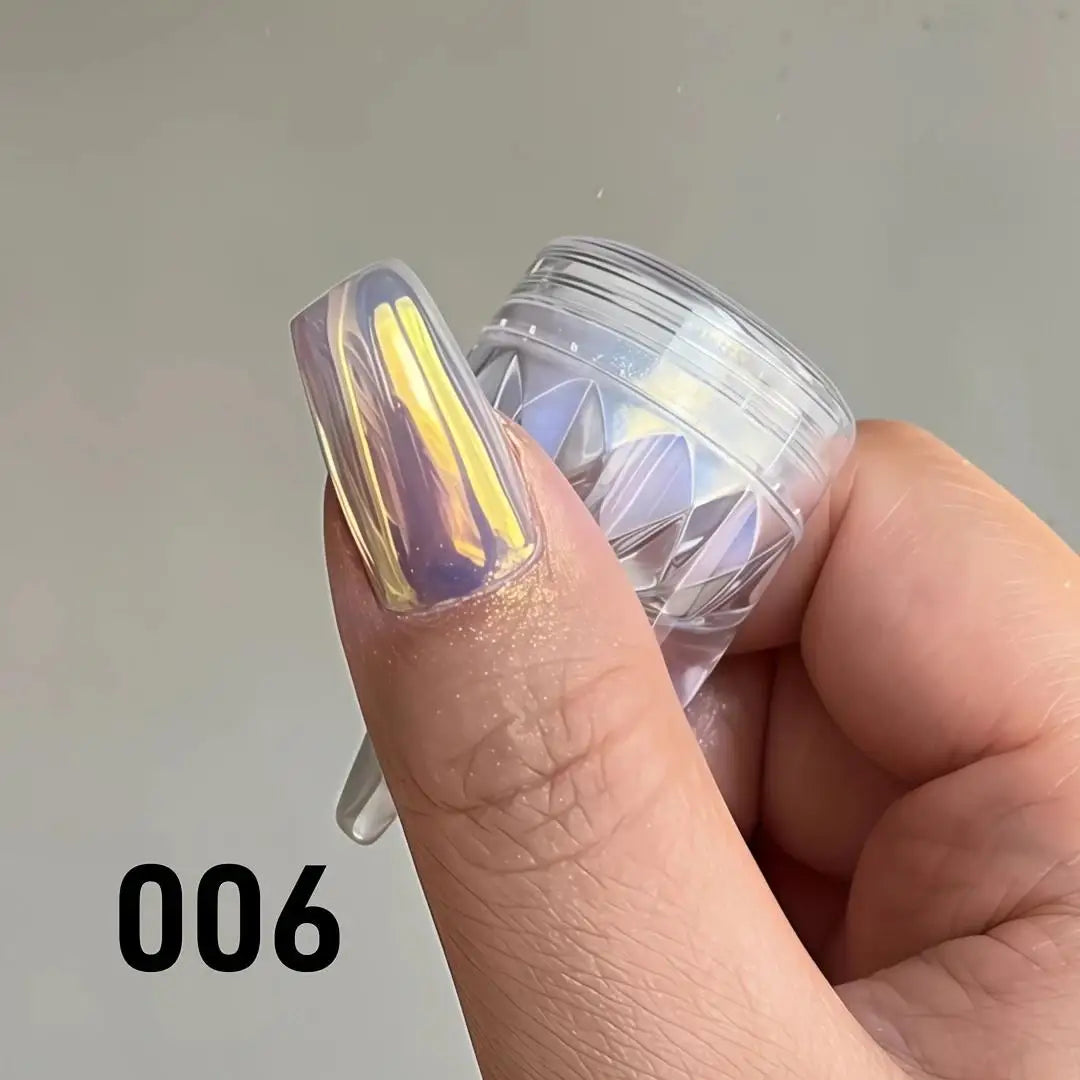 1pc Chrome Nail Powder Ice Transparent Aurora High Gloss Pearl Rainbow Color Powder Metal Pigment Nail Art Creation