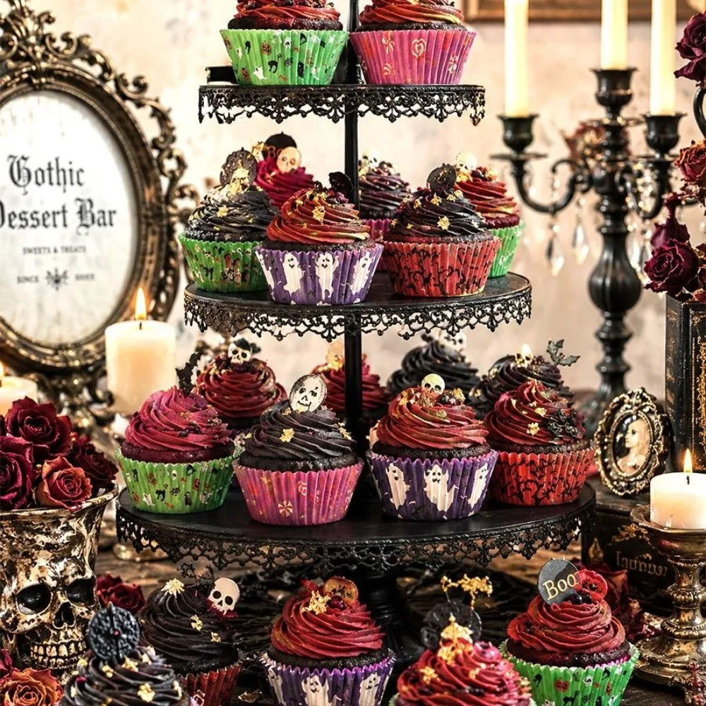 100PCS Halloween Cupcake Liners Ghost Pumpkin Muffin Baking Cups Wrapper Tray Holder DIY Party Candy Cake Decorations Supplies