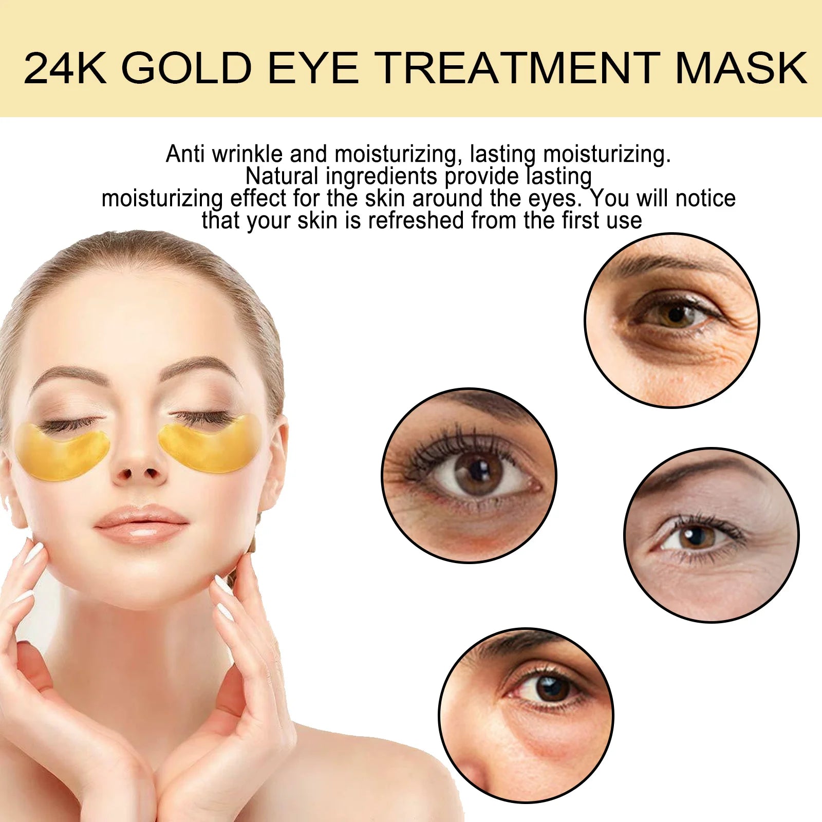 EELHOE Gold Under Eye Patches Anti-Aging Care 60pcs