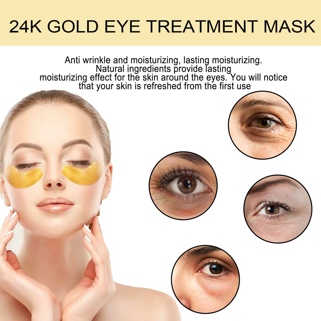 EELHOE Gold Under Eye Patches Anti-Aging Care 60pcs
