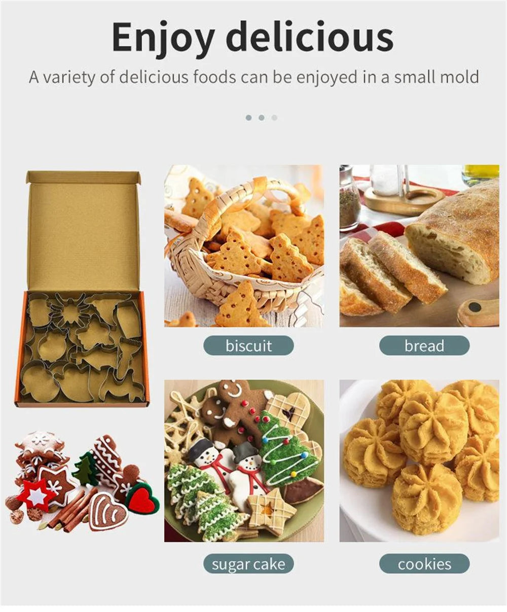 12PCS Halloween Cookie Molds Stainless Steel Cartoon Cookie Molds Bat Shape DIY Decorative Molds Baking Molds Kitchen BakingTooL