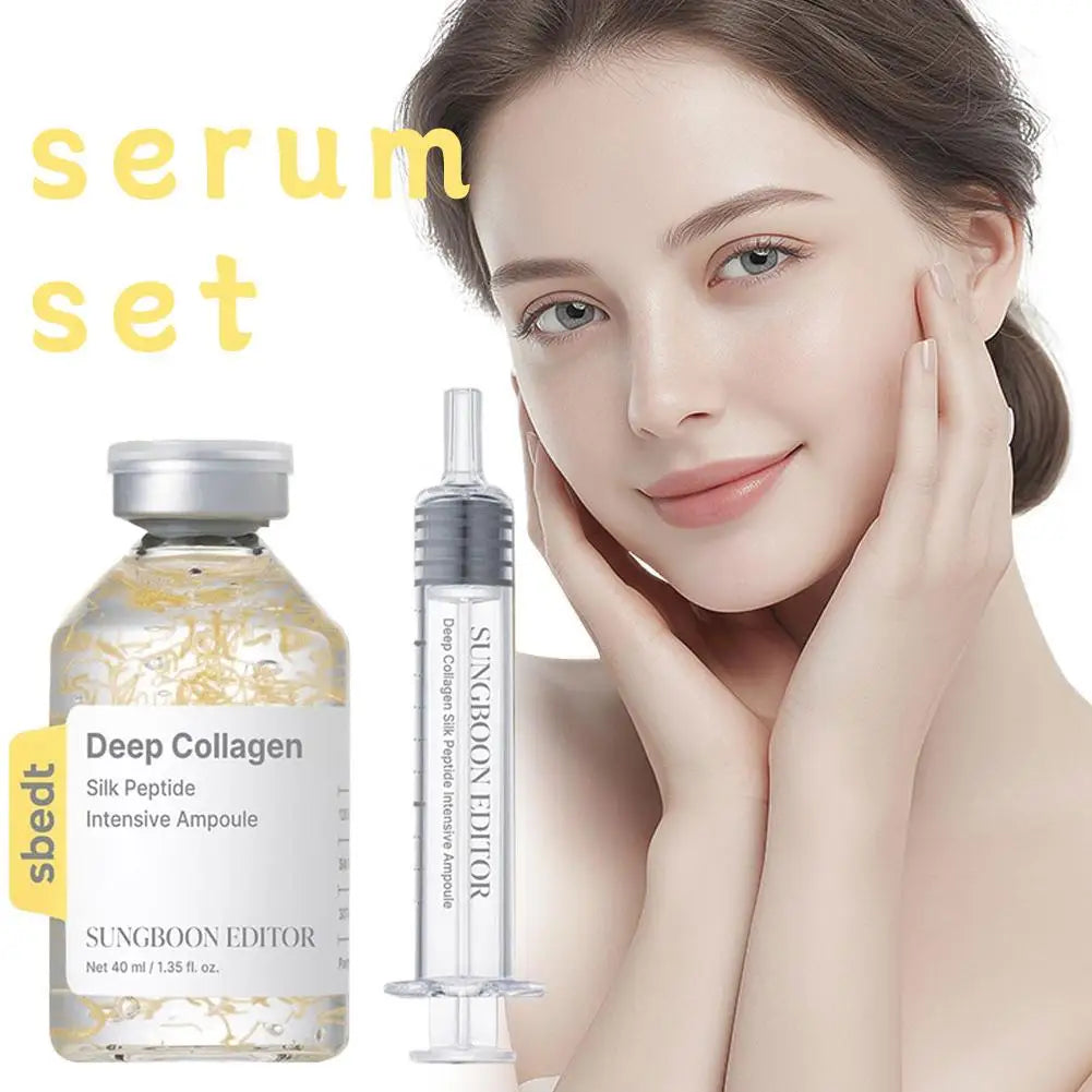 Korean Skin Care Kit - Deep Collagen Silk Peptide Ampoule