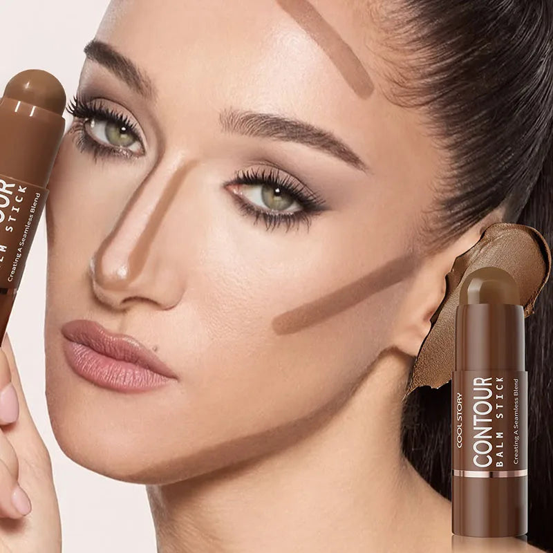 Face Contour Bronzer Stick Face Brighten Highlighter Bar Shimmer Highlighter Blush Stick Nose Shadow Pen Makeup Tool Cosmetics