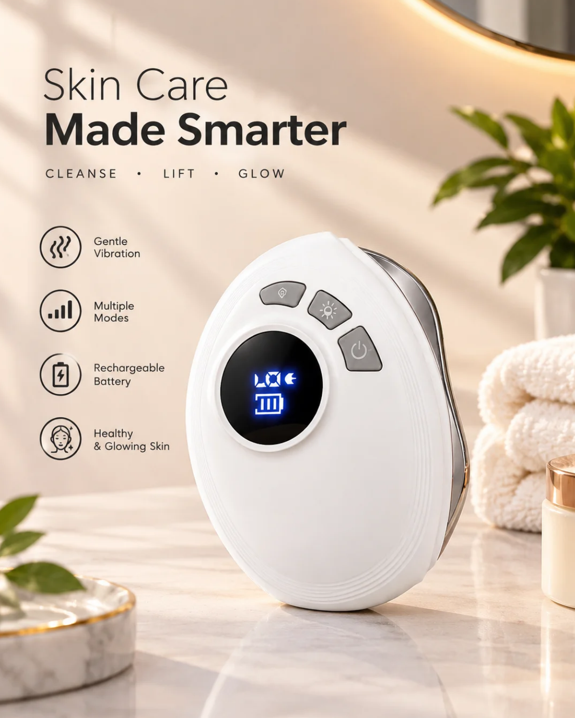 Heated Vibrating Gua Sha Facial Massager
