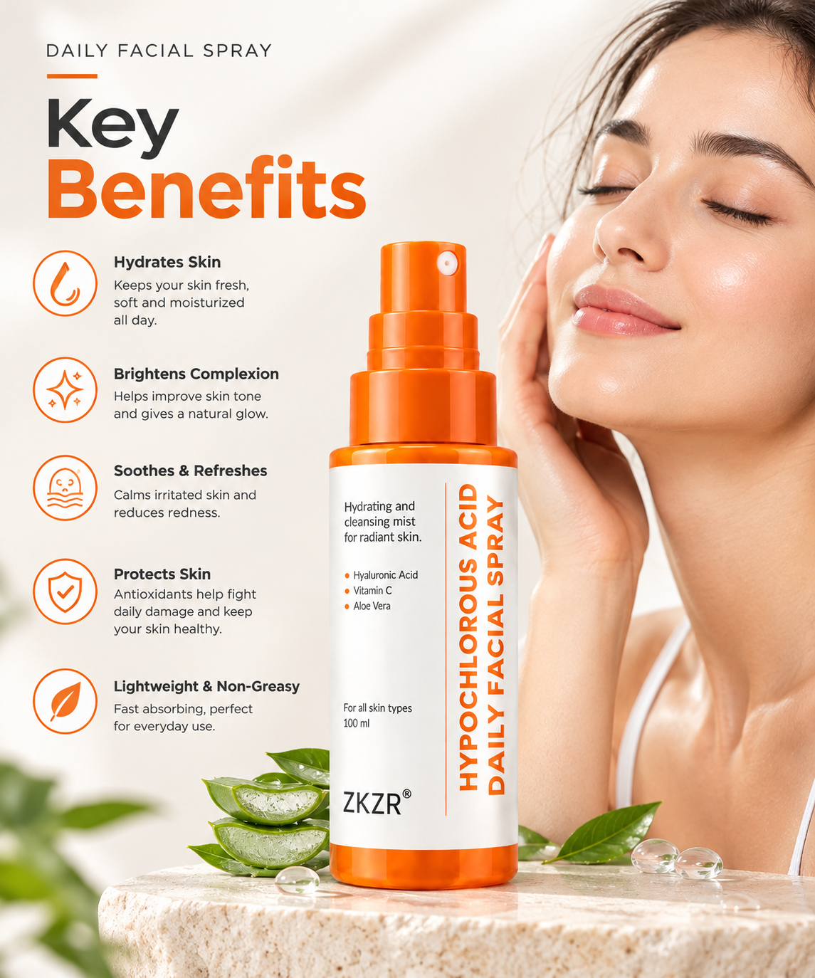 Hypochlorous Acid Facial Mist with 2% Niacinamide, 150 ml