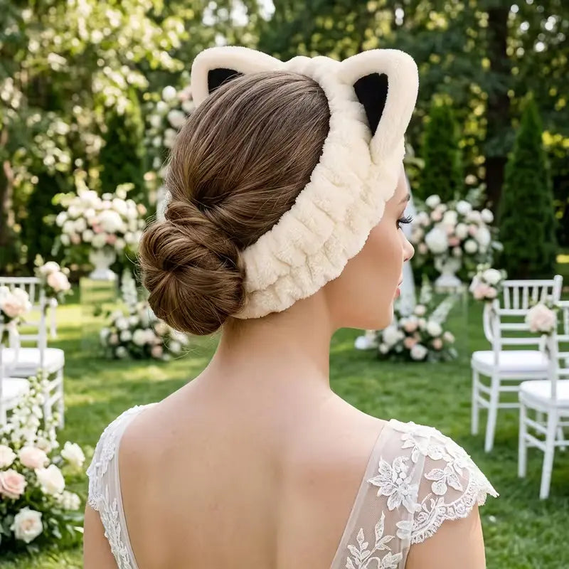 Fluffy Cat Ear Spa Headband