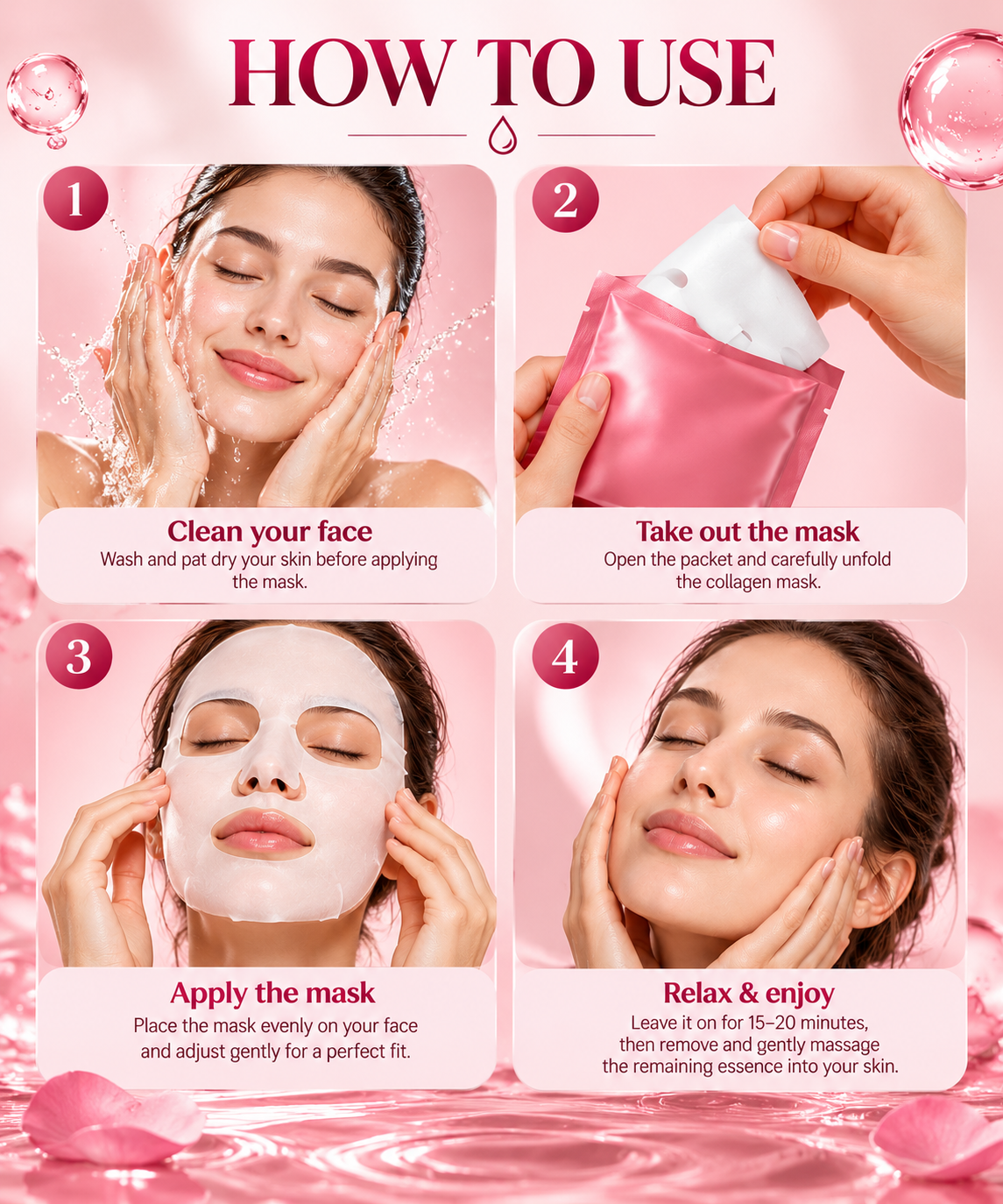 Overnight Collagen Gel Mask, 10 Pack