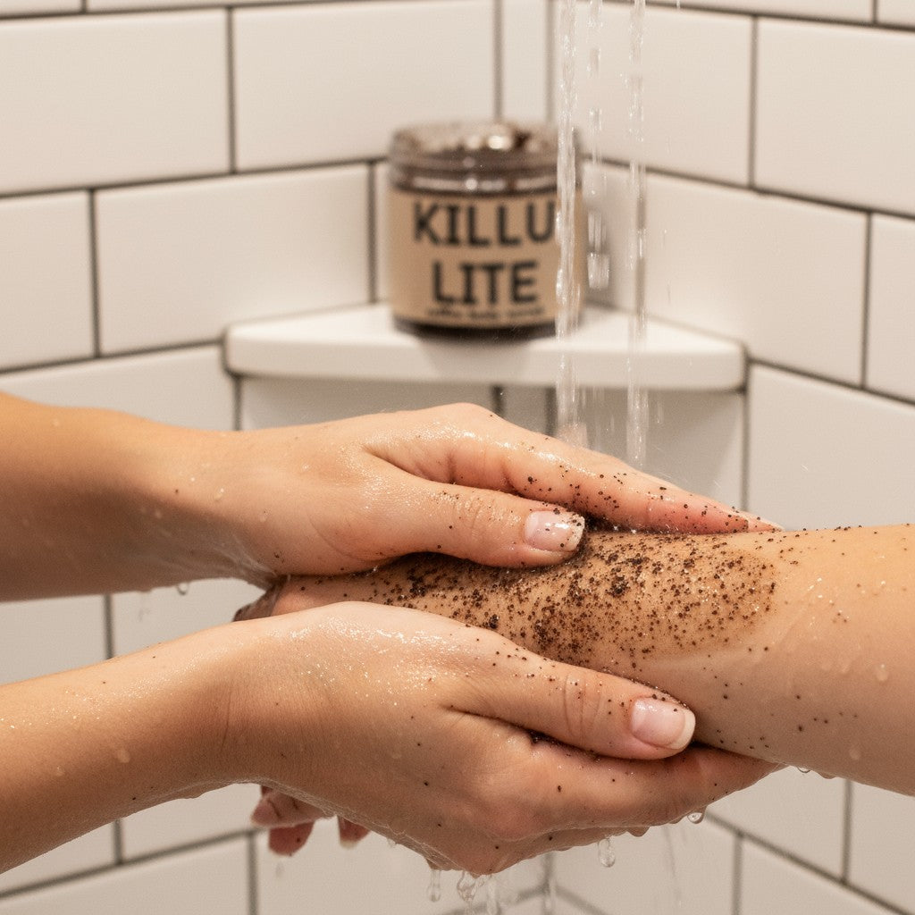 Killulite Coffee Exfoliating Body Scrub how-to-use step