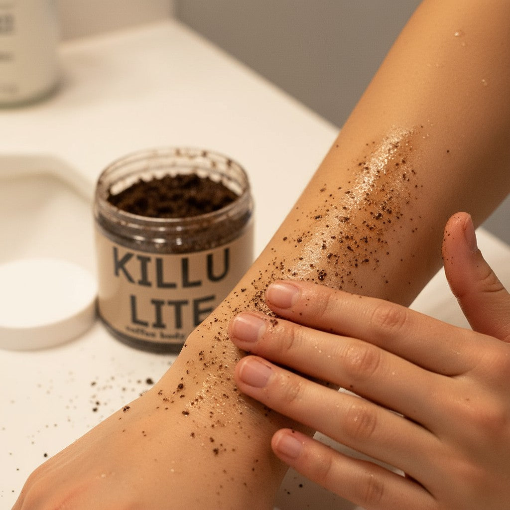 Killulite Coffee Exfoliating Body Scrub key ingredients highlighted