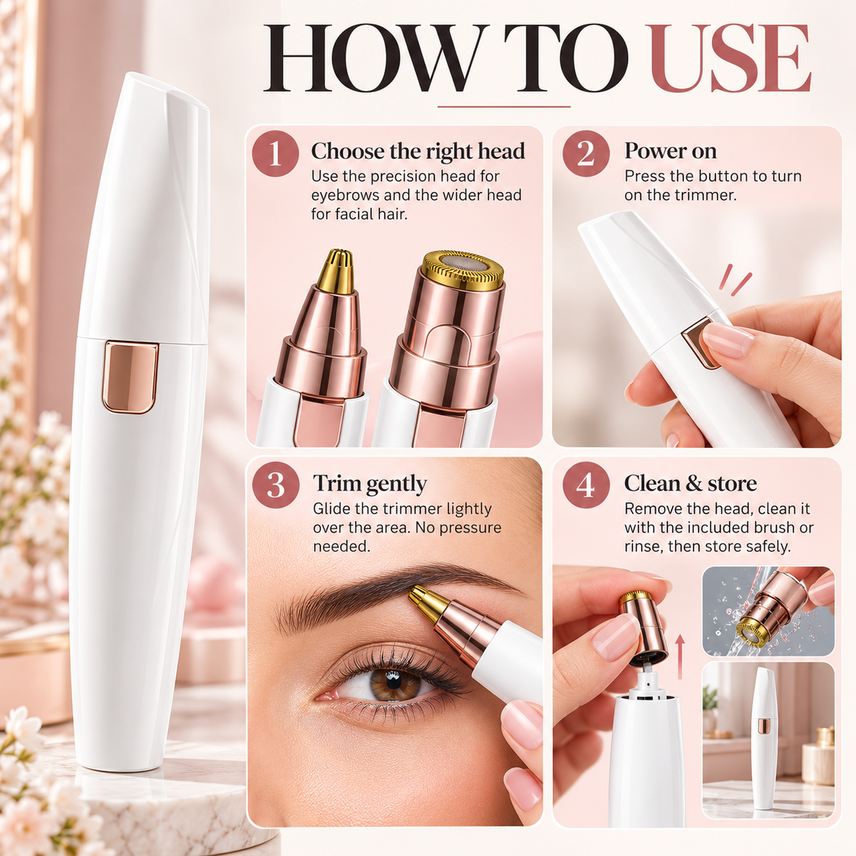 2-in-1 Eyebrow & Facial Hair Trimmer