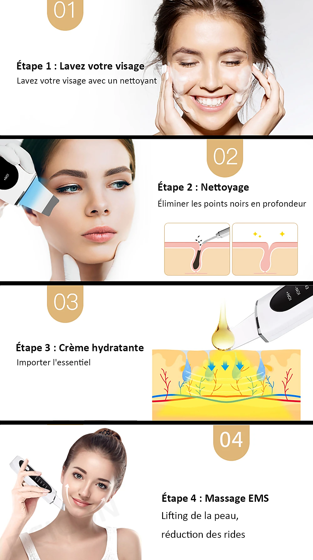 Stellar 5-in-1 Ultrasonic EMS Facial Device with Photon Therapy additional product view 15
