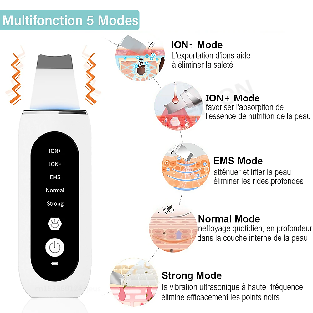 Stellar 5-in-1 Ultrasonic EMS Facial Device with Photon Therapy charging base and accessories