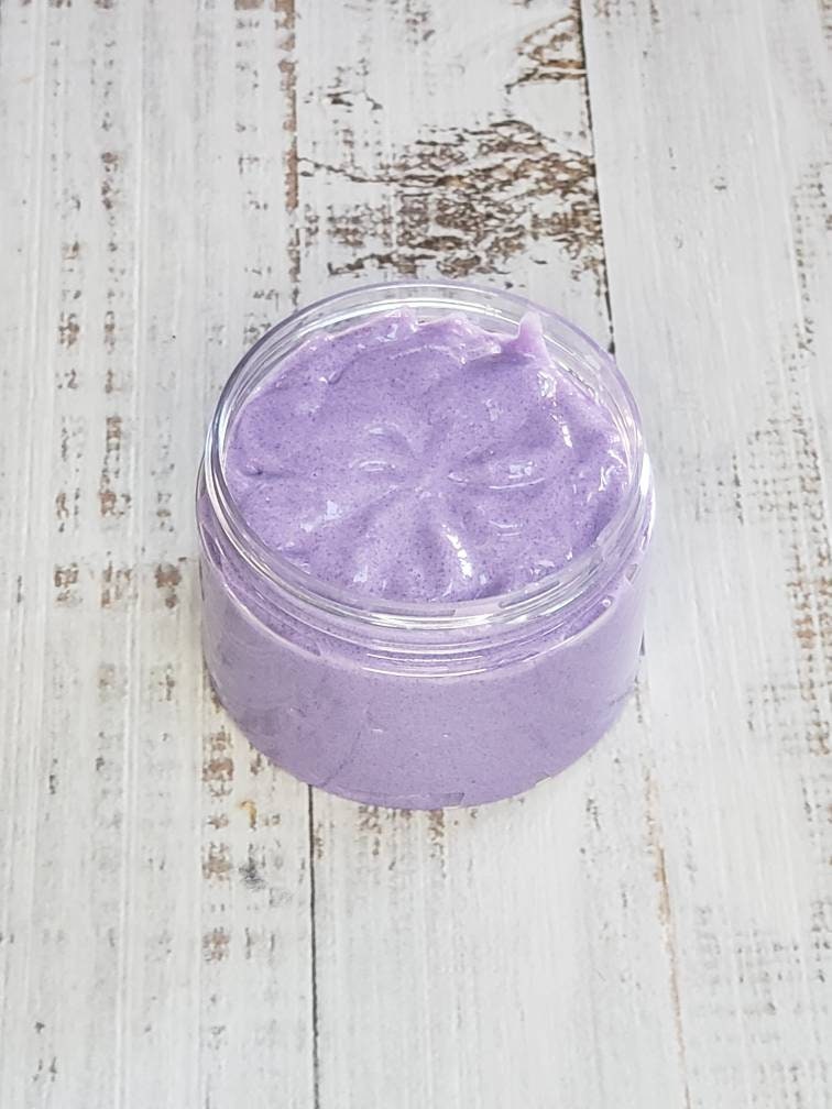 JAZ Black Amethyst Whipped Soap with Exfoliant foam and lather texture