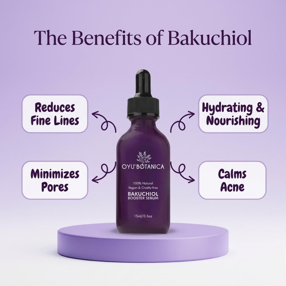 Oyu Botanica Bakuchiol Firming Serum bottle and dropper detail