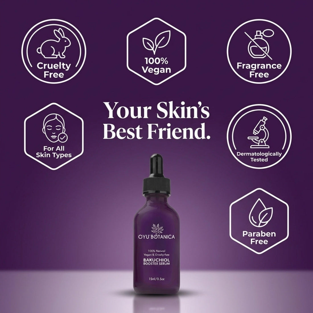 Oyu Botanica Bakuchiol Firming Serum key ingredients highlighted