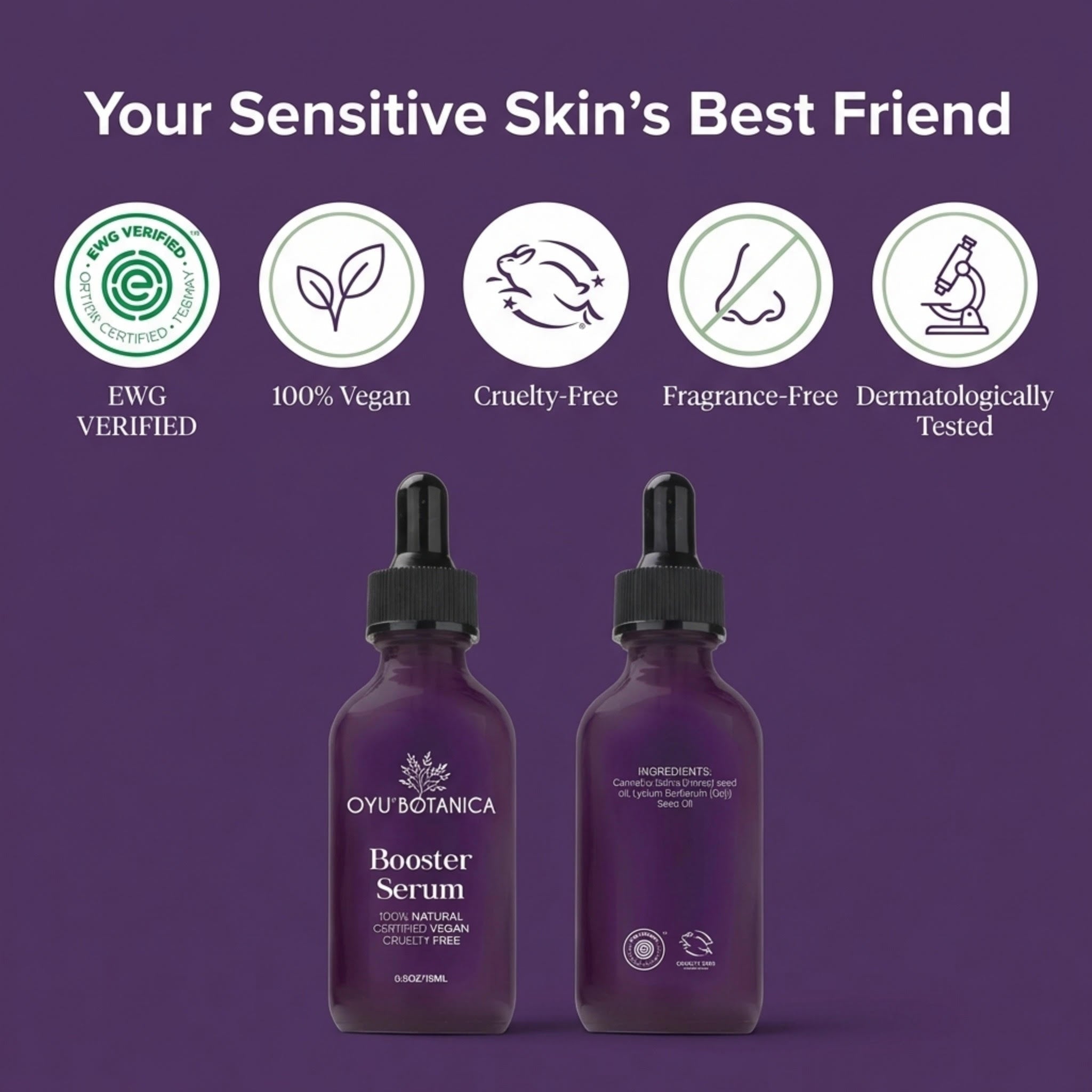 Oyu Botanica Sensitive Skin Bakuchiol Booster Serum bottle and dropper detail
