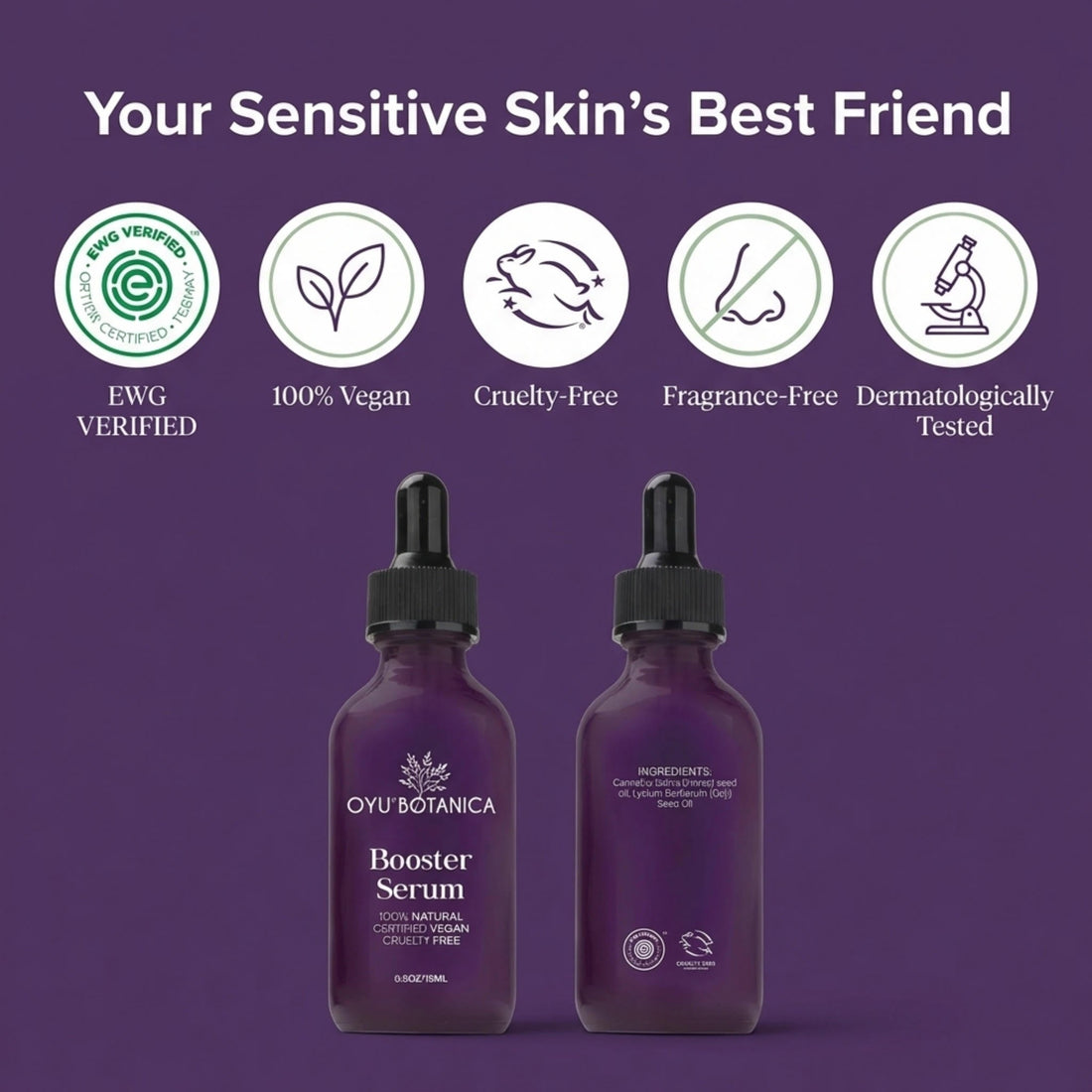 Oyu Botanica Sensitive Skin Bakuchiol Booster Serum bottle and dropper detail